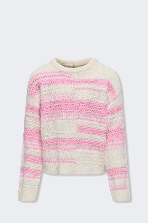 KNIT 15329329 TOFU/ROSE