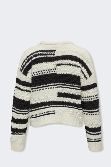 KNIT 15329329 TOFU/BLACK