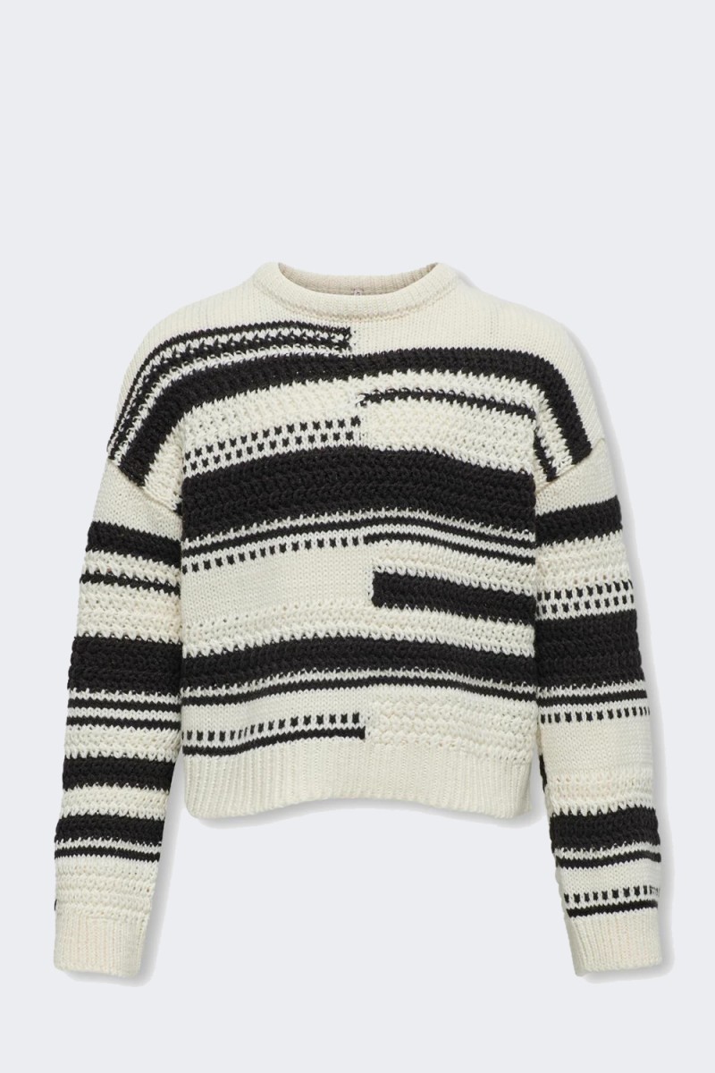 Only KNIT 15329329 TOFU/BLACK