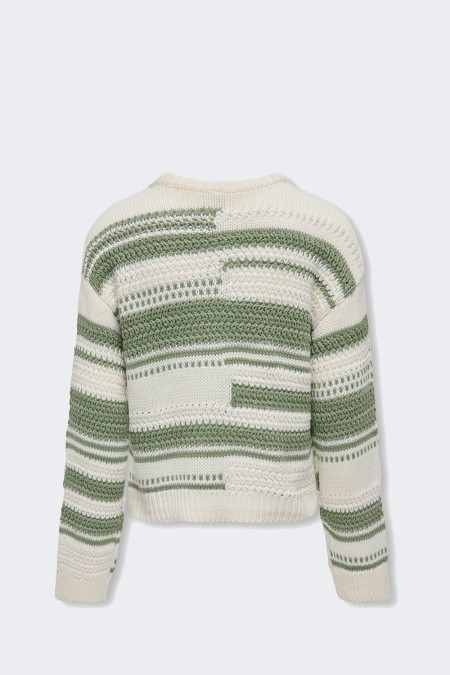 KNIT 15329329 TOFU/GREEN