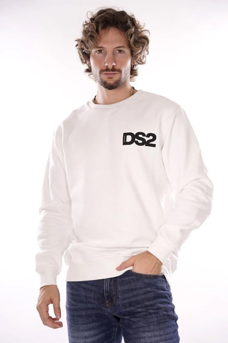 Ds2 FELPA GIROCOLLO FW24219 BIANCO