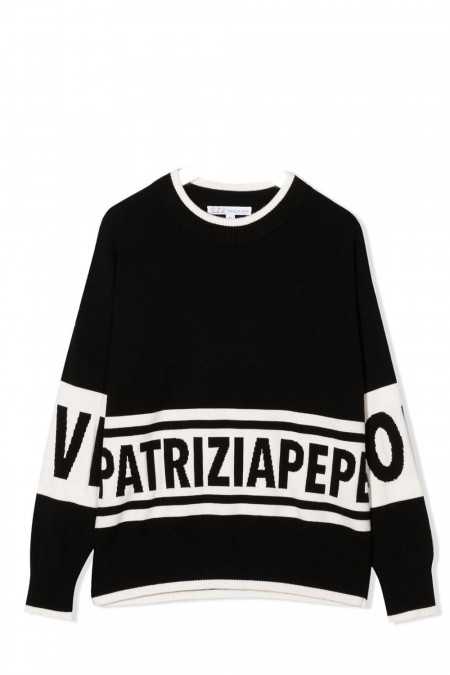 MAGLIONE LOGO SOTTO 7K0009/K058 BIANCO - NERO 