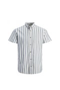 Jack&jones CAMICIA MANICA CORTA RIGATA 12223328 BIANCA / BLU foto 1